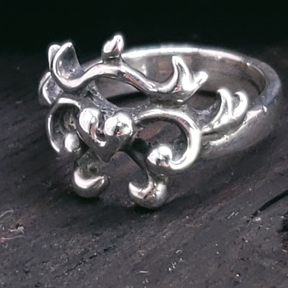 Artisan Hand Made Sterling Flame Heart Ring - Picture 13 of 13